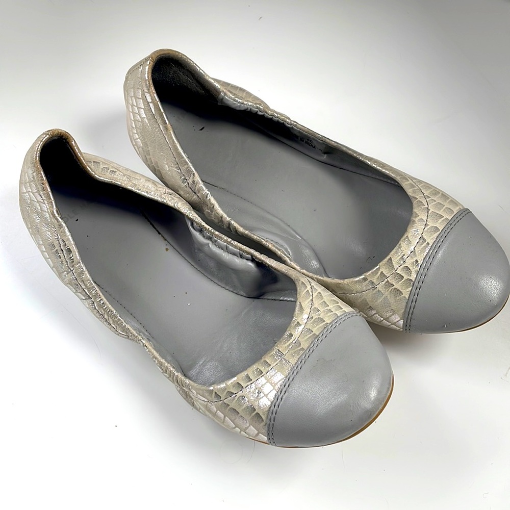 Cole haan metallic snakeskin ballet flats